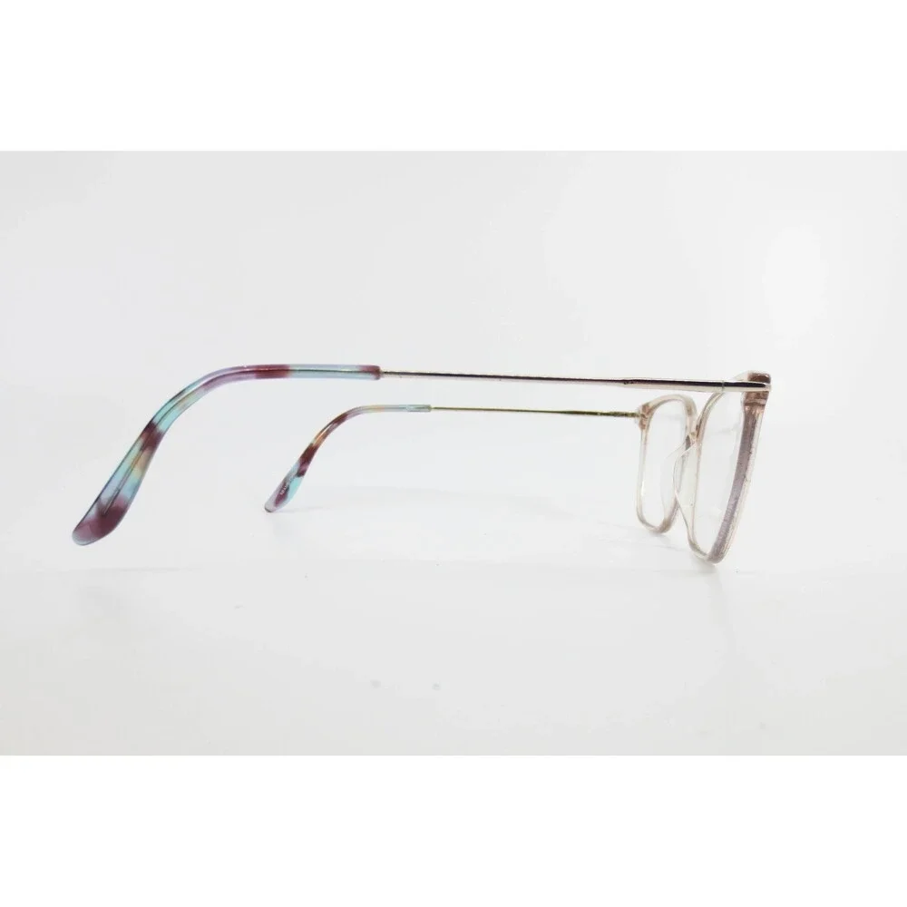 Safilo Elasta 3545 Eyeglasses Gold Tan Cat Eye Frame Multi Color Temple Tips